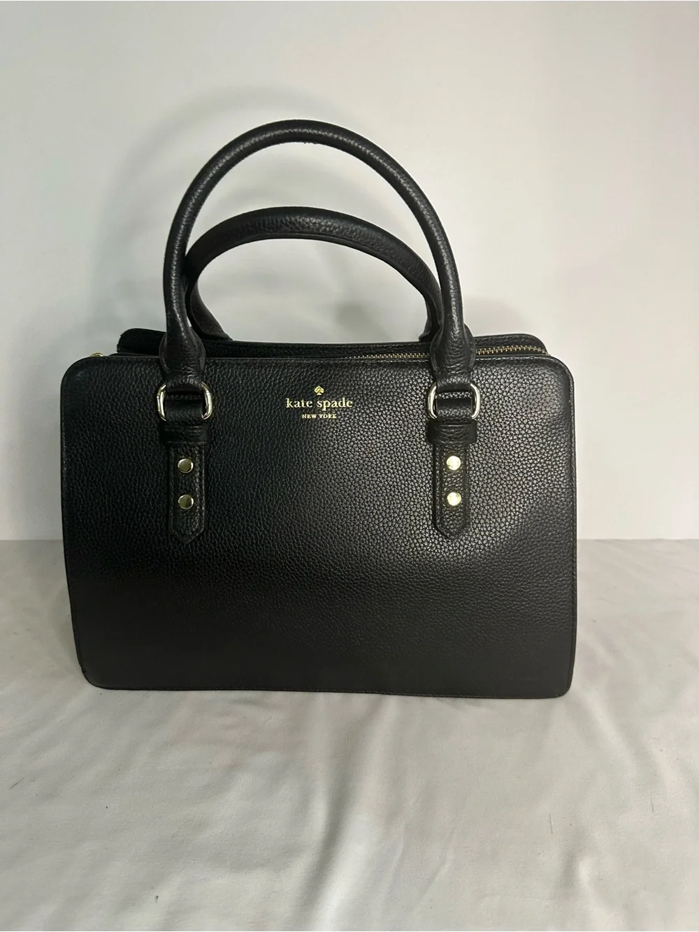 Kate Spade Mulberry Street Lise Black Pebbled Leather Top-Handle Satchel